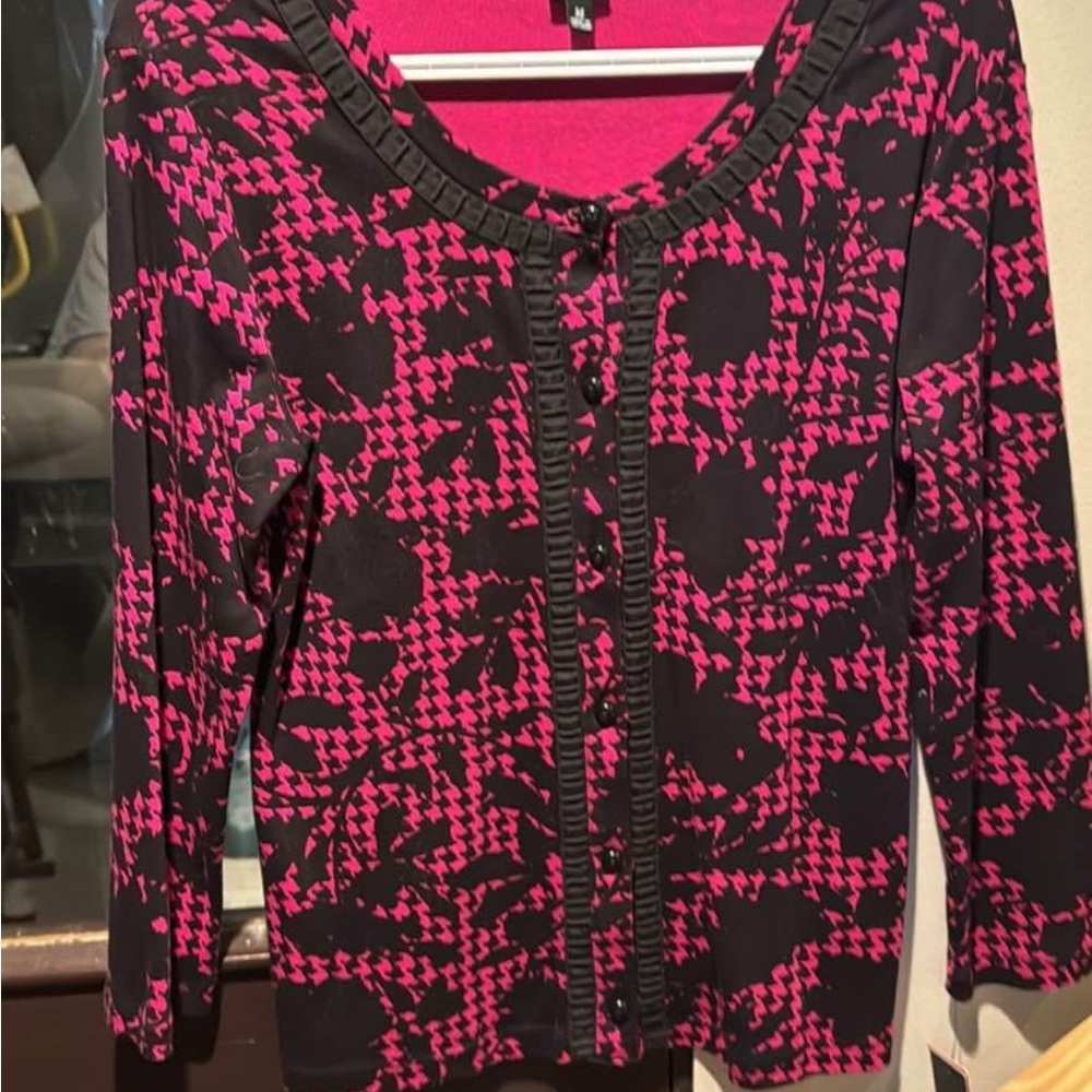 Rafaella Black and Pink Cardigan